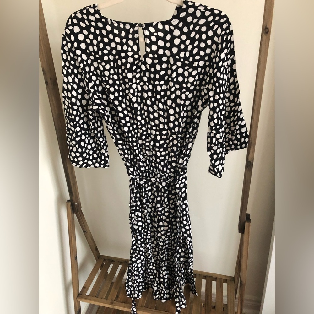 Organic polkadot wrap dress